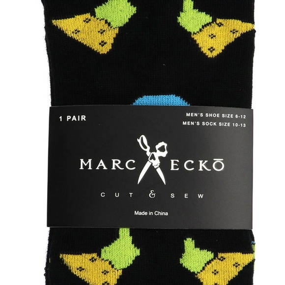 Marc Ecko Chips and Dip Black Novelty Dress Socks - Picture 3 of 5